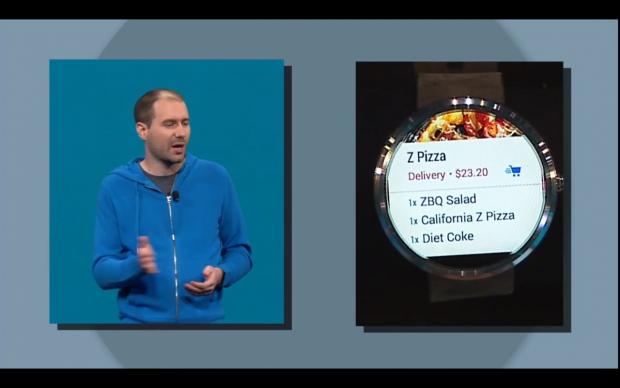 Die Präsentation von Android Wear während der Google I/O. (Screenshot: Golem.de)